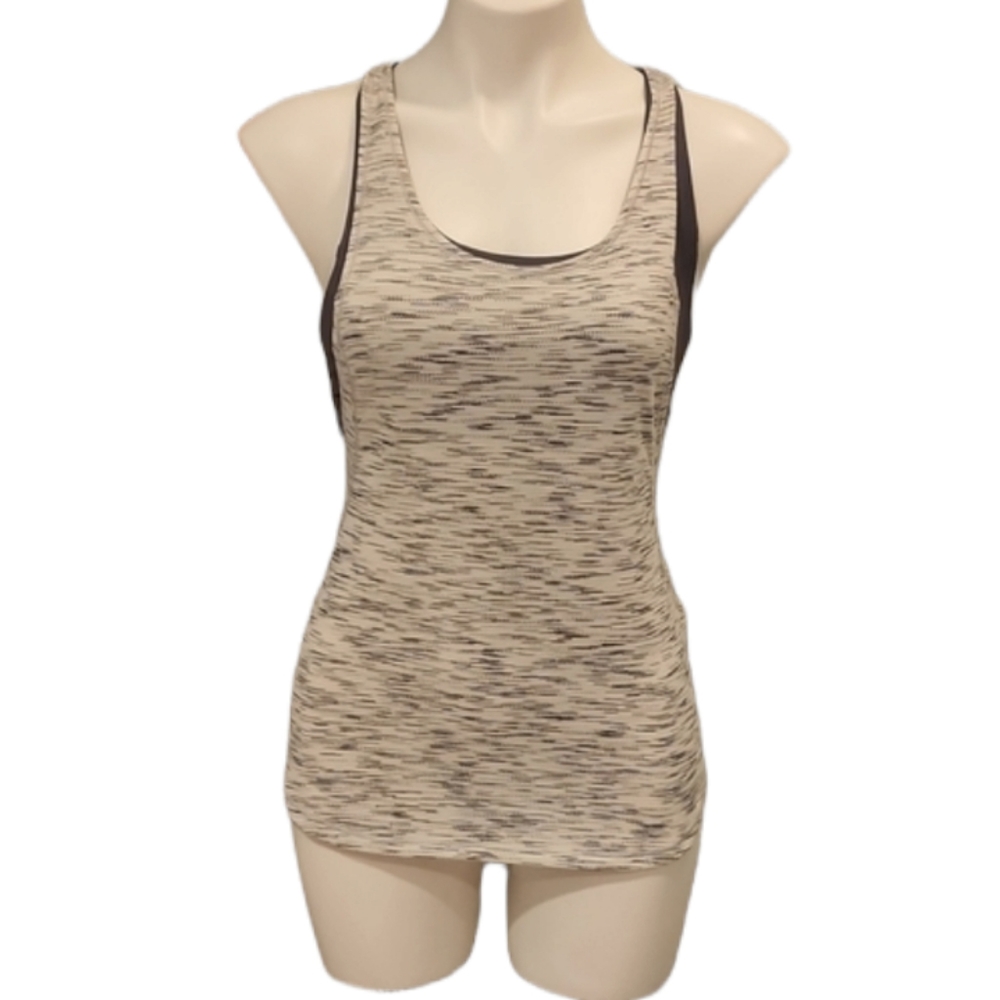 Lululemon Athletica Heather Gray and Black Active Tank Top 4